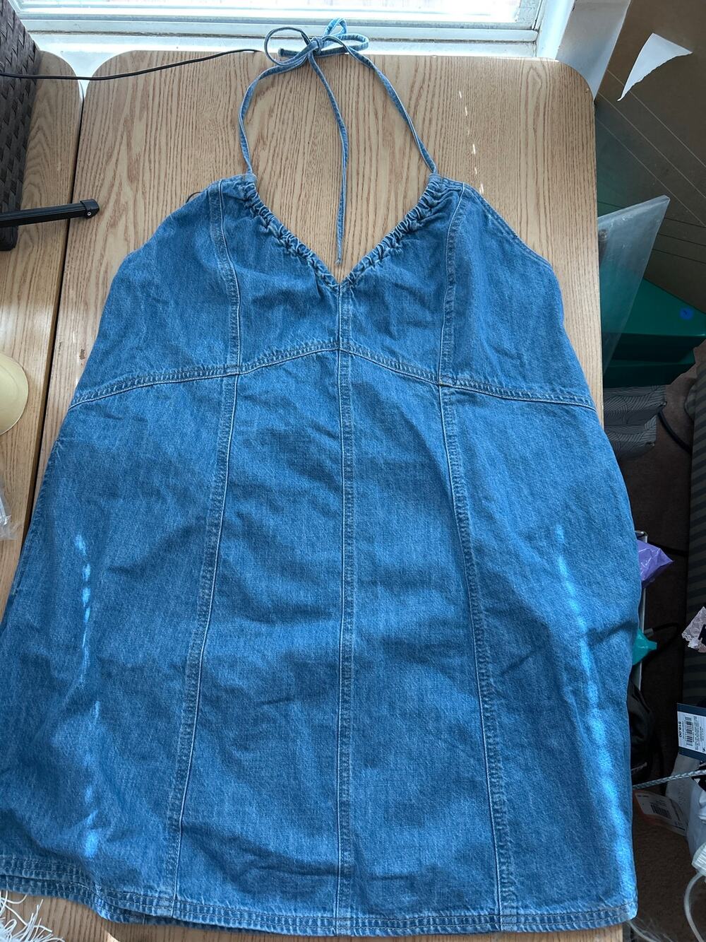 New Womens Universal Thread Jean Halter Dress 🤩Medium Wash 100% Cotton size XXL